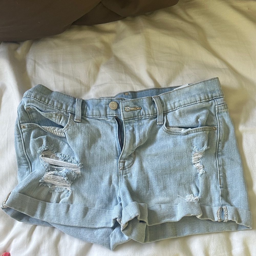 Old Navy Light Blue Ripped Jean Shorts